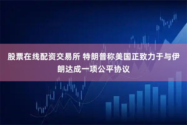 股票在线配资交易所 特朗普称美国正致力于与伊朗达成一项公平协议